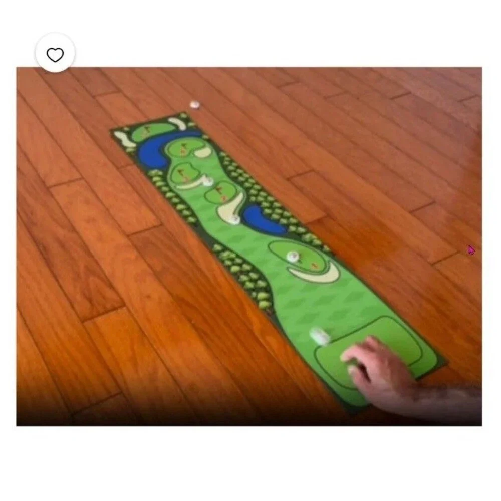 Meridian Point Desktop Golf Novelty Skill Building Curling Mat Nonskid, NEW BOX